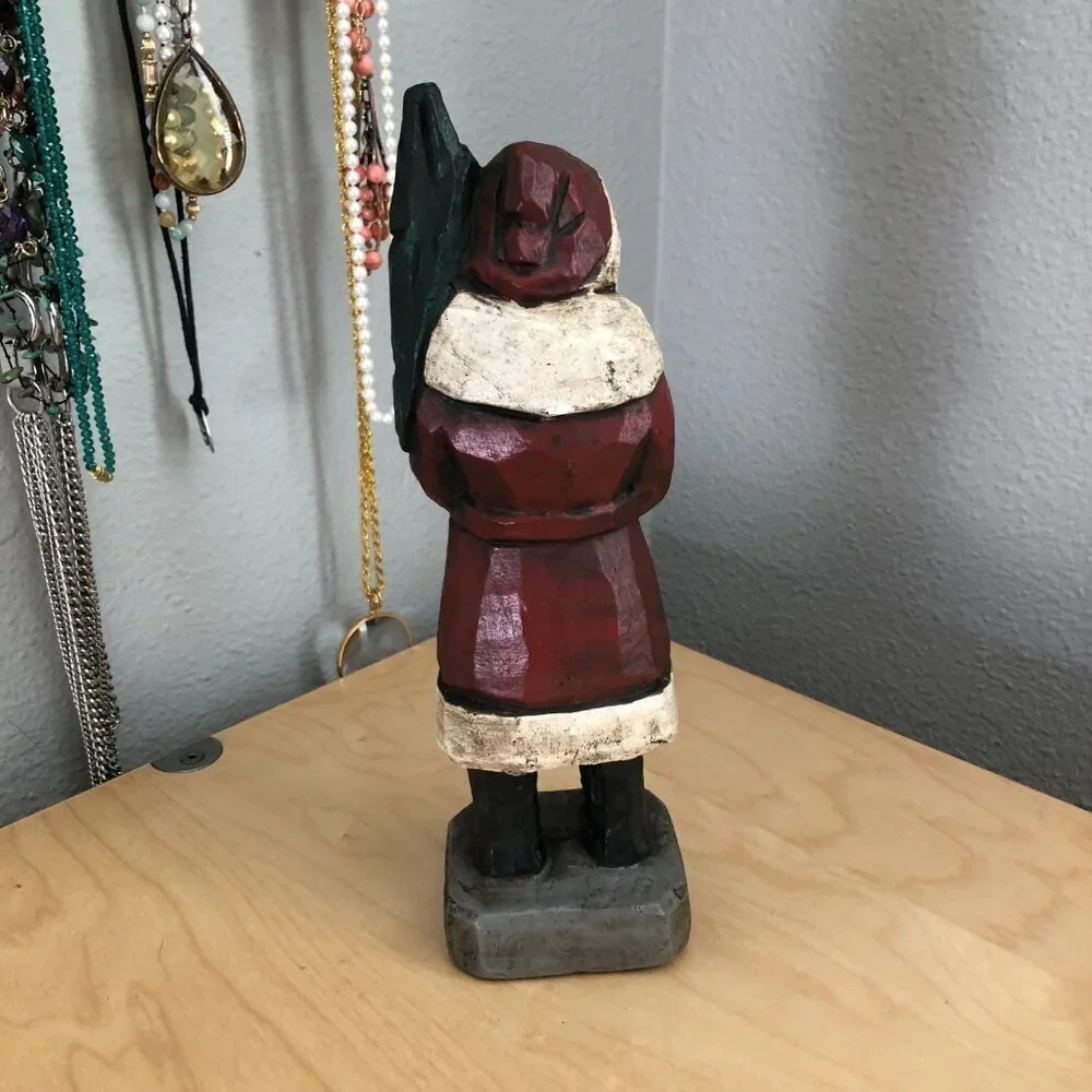 Vintage Belsnickle Chalkware Handpainted Folk Art Santa 10.5 Vaillancourt? Large
